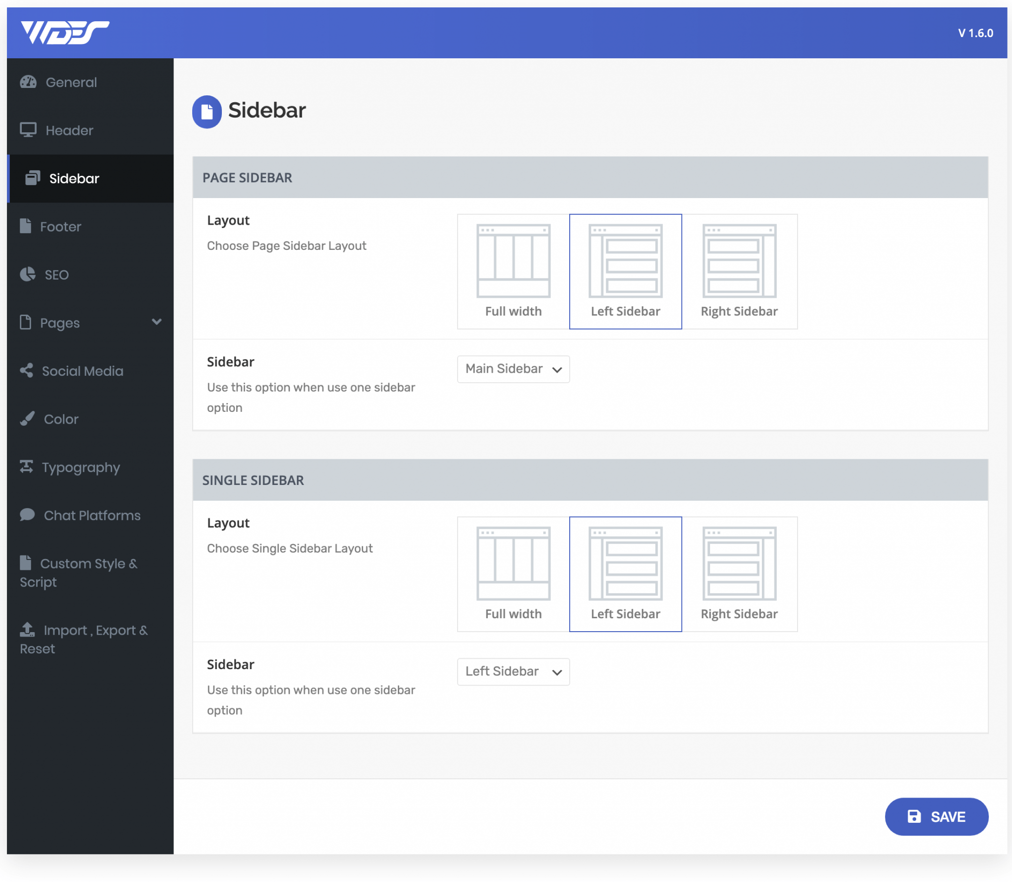 Sidebar Options - Phox Documentation