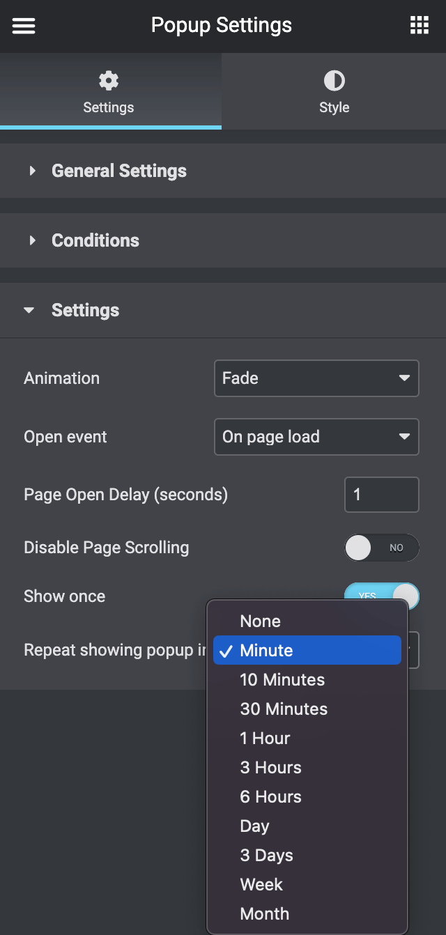 Popup Settings Overview - Phox Documentation