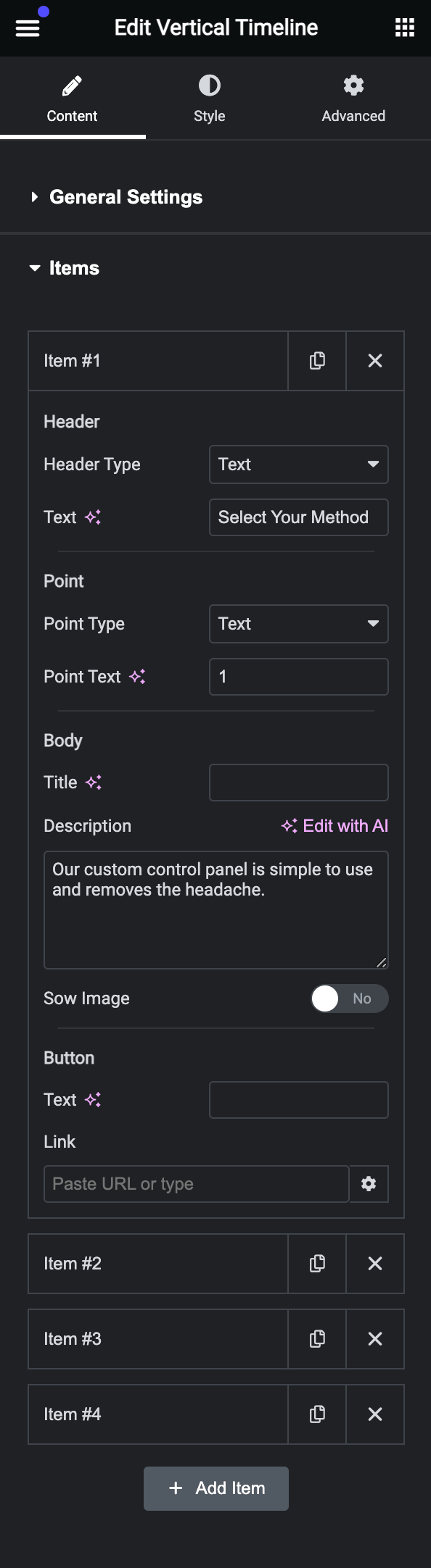 Vertical Timeline Widget - Phox Documentation