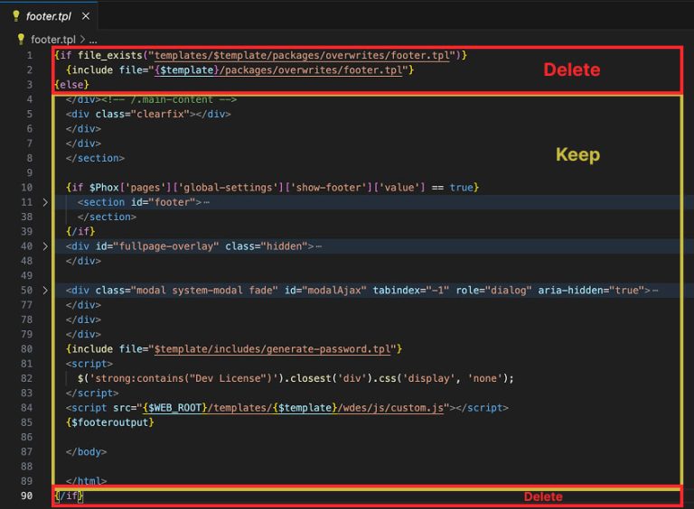 How to Create a Custom Footer - Phox Documentation