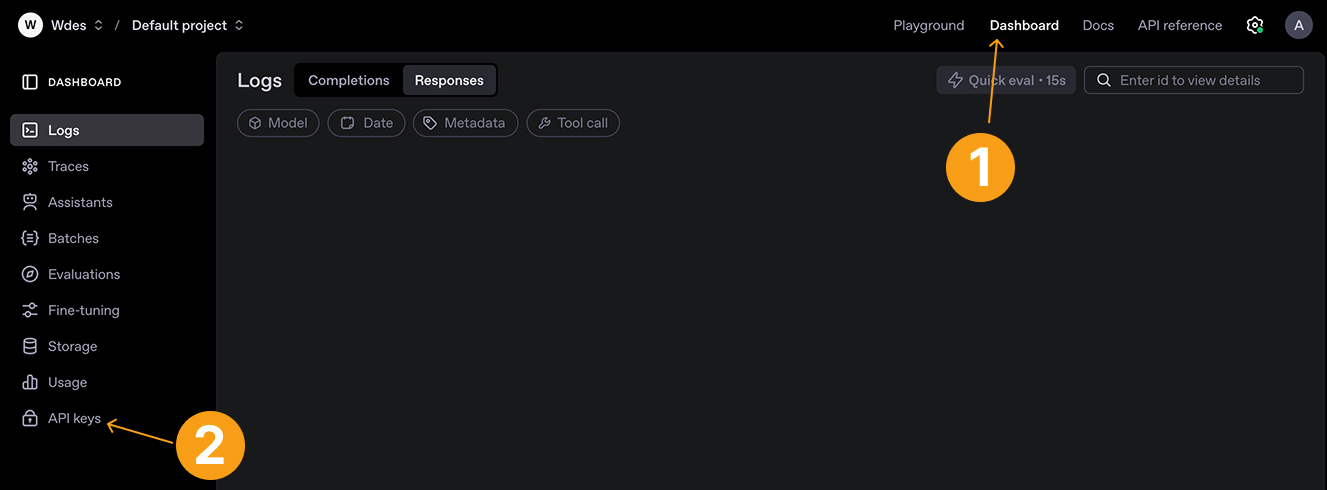 How to set up OpenAI API connections - Phox Documentation